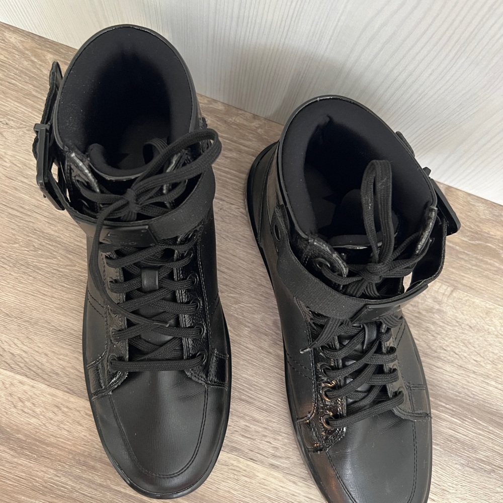 Aldo Men's Glossy Black High-Top Sneakers - Picture 8 of 10